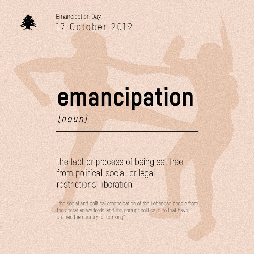 A design with the shadow of the woman who kicked off the revolution with a dictionary definition of the word Emancipation.